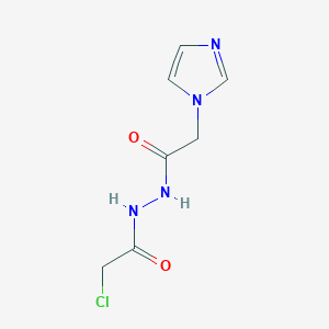 molecular formula C7H9ClN4O2 B2963958 2-氯-N'-(1H-咪唑-1-基乙酰)乙酰肼 CAS No. 1707372-59-5