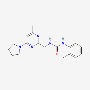 molecular formula C19H25N5O B2963962 1-(2-Ethylphenyl)-3-((4-methyl-6-(pyrrolidin-1-yl)pyrimidin-2-yl)methyl)urea CAS No. 1797222-82-2