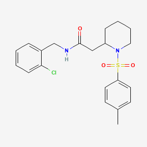 molecular formula C21H25ClN2O3S B2963963 N-(2-chlorobenzyl)-2-(1-tosylpiperidin-2-yl)acetamide CAS No. 941990-40-5