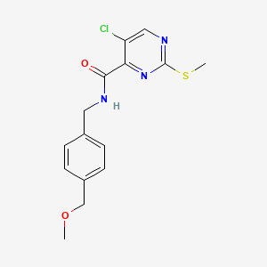 molecular formula C15H16ClN3O2S B2963964 5-chloro-N-{[4-(methoxymethyl)phenyl]methyl}-2-(methylsulfanyl)pyrimidine-4-carboxamide CAS No. 1197521-07-5