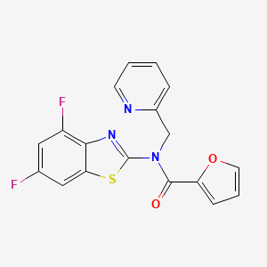 molecular formula C18H11F2N3O2S B2963970 N-(4,6-difluorobenzo[d]thiazol-2-yl)-N-(pyridin-2-ylmethyl)furan-2-carboxamide CAS No. 900005-89-2