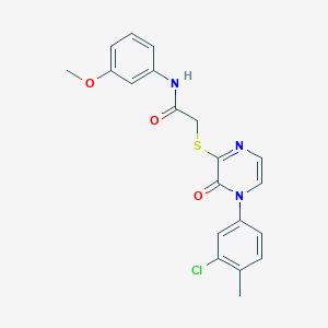 molecular formula C20H18ClN3O3S B2963974 2-[4-(3-氯-4-甲苯基)-3-氧代吡嗪-2-基]硫代-N-(3-甲氧基苯基)乙酰胺 CAS No. 899944-31-1