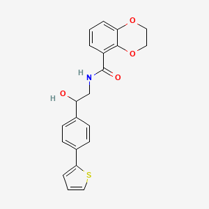 N-[2-Hydroxy-2-(4-thiophen-2-ylphenyl)ethyl]-2,3-dihydro-1,4-benzodioxine-5-carboxamide