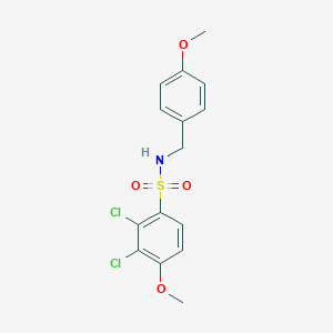 molecular formula C15H15Cl2NO4S B296398 2,3-dichloro-4-methoxy-N-(4-methoxybenzyl)benzenesulfonamide 