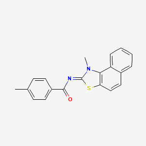 molecular formula C20H16N2OS B2963985 (E)-4-methyl-N-(1-methylnaphtho[1,2-d]thiazol-2(1H)-ylidene)benzamide CAS No. 477498-74-1