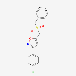 molecular formula C17H14ClNO3S B2963986 Benzyl [3-(4-chlorophenyl)-5-isoxazolyl]methyl sulfone CAS No. 672951-34-7