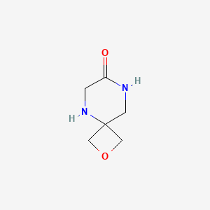 molecular formula C6H10N2O2 B2963993 2-Oxa-5,8-diazaspiro[3.5]nonan-7-one CAS No. 1546282-91-0