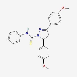 molecular formula C24H23N3O2S B2963999 3,5-bis(4-methoxyphenyl)-N-phenyl-4,5-dihydro-1H-pyrazole-1-carbothioamide CAS No. 37899-50-6
