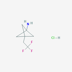 molecular formula C7H11ClF3N B2964000 3-(2,2,2-Trifluoroethyl)bicyclo[1.1.1]pentan-1-amine;hydrochloride CAS No. 2580243-04-3