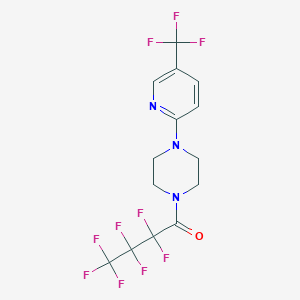 molecular formula C14H11F10N3O B2964002 2,2,3,3,4,4,4-七氟-1-[4-[5-(三氟甲基)吡啶-2-基]哌嗪-1-基]丁-1-酮 CAS No. 1024270-91-4