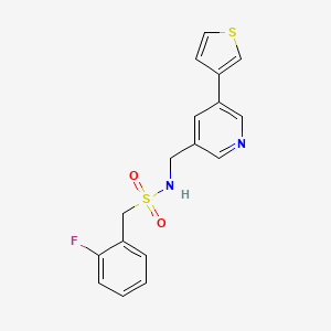 molecular formula C17H15FN2O2S2 B2964003 1-(2-fluorophenyl)-N-((5-(thiophen-3-yl)pyridin-3-yl)methyl)methanesulfonamide CAS No. 1788679-99-1