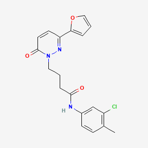 molecular formula C19H18ClN3O3 B2964004 N-(3-氯-4-甲基苯基)-4-(3-(呋喃-2-基)-6-氧代哒嗪-1(6H)-基)丁酰胺 CAS No. 1021037-32-0