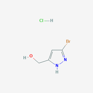 molecular formula C4H6BrClN2O B2964005 (5-溴-1H-吡唑-3-基)甲醇盐酸盐 CAS No. 2102408-79-5