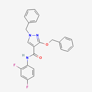 molecular formula C24H19F2N3O2 B2964010 1-苄基-3-(苄氧基)-N-(2,4-二氟苯基)-1H-吡唑-4-甲酰胺 CAS No. 1013756-36-9