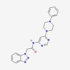 2-(1H-benzo[d][1,2,3]triazol-1-yl)-N-(6-(4-phenylpiperazin-1-yl)pyrimidin-4-yl)acetamide