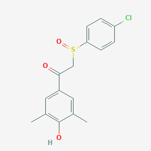 molecular formula C16H15ClO3S B2964014 2-[(4-Chlorophenyl)sulfinyl]-1-(4-hydroxy-3,5-dimethylphenyl)-1-ethanone CAS No. 344279-28-3
