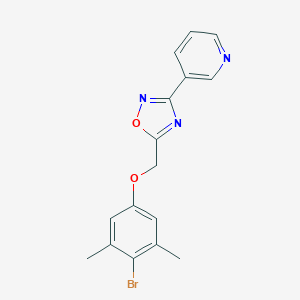 molecular formula C16H14BrN3O2 B296402 3-{5-[(4-Bromo-3,5-dimethylphenoxy)methyl]-1,2,4-oxadiazol-3-yl}pyridine 