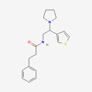 3-phenyl-N-(2-(pyrrolidin-1-yl)-2-(thiophen-3-yl)ethyl)propanamide