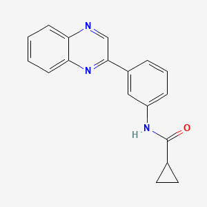 molecular formula C18H15N3O B2964027 N-[4-(2-quinoxalinyl)phenyl]cyclopropanecarboxamide CAS No. 1192655-71-2