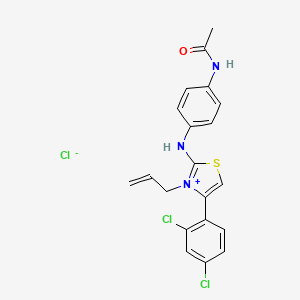 molecular formula C20H18Cl3N3OS B2964030 4-(2,4-Dichlorophenyl)-2-[(4-acetamidophenyl)amino]-3-(prop-2-EN-1-YL)-1,3-thiazol-3-ium chloride CAS No. 477526-20-8