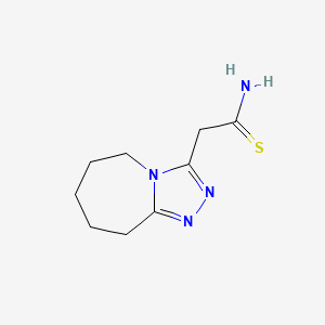 molecular formula C9H14N4S B2964031 2-{5H,6H,7H,8H,9H-[1,2,4]三唑并[4,3-a]氮杂菲-3-基}乙硫酰胺 CAS No. 328029-00-1