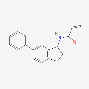 molecular formula C18H17NO B2964037 N-(6-Phenyl-2,3-dihydro-1H-inden-1-yl)prop-2-enamide CAS No. 2411199-77-2