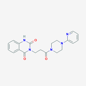 molecular formula C20H21N5O3 B2964042 3-[3-氧代-3-(4-吡啶-2-基哌嗪-1-基)丙基]-1H-喹唑啉-2,4-二酮 CAS No. 896372-73-9