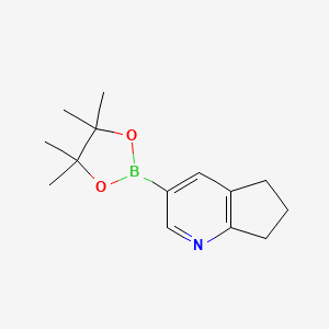 molecular formula C14H20BNO2 B2964048 3-(4,4,5,5-Tetramethyl-1,3,2-dioxaborolan-2-yl)-6,7-dihydro-5H-cyclopenta[b]pyridine CAS No. 2223033-00-7
