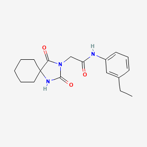 molecular formula C18H23N3O3 B2964053 2-(2,4-dioxo-1,3-diazaspiro[4.5]dec-3-yl)-N-(3-ethylphenyl)acetamide CAS No. 930061-70-4