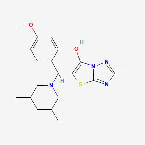 molecular formula C20H26N4O2S B2964065 5-((3,5-二甲基哌啶-1-基)(4-甲氧基苯基)甲基)-2-甲基噻唑并[3,2-b][1,2,4]三唑-6-醇 CAS No. 1008069-59-7