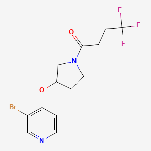 molecular formula C13H14BrF3N2O2 B2964069 1-[3-(3-Bromopyridin-4-yl)oxypyrrolidin-1-yl]-4,4,4-trifluorobutan-1-one CAS No. 2380183-02-6