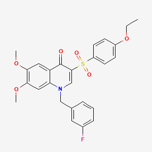 3-(4-Ethoxyphenyl)sulfonyl-1-[(3-fluorophenyl)methyl]-6,7-dimethoxyquinolin-4-one