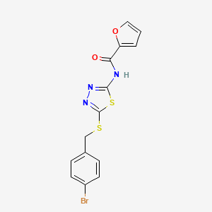 molecular formula C14H10BrN3O2S2 B2964088 N-(5-((4-溴苄基)硫代)-1,3,4-噻二唑-2-基)呋喃-2-甲酰胺 CAS No. 392302-72-6