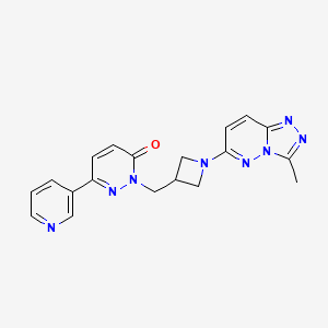 molecular formula C19H18N8O B2964093 2-[(1-{3-Methyl-[1,2,4]triazolo[4,3-b]pyridazin-6-yl}azetidin-3-yl)methyl]-6-(pyridin-3-yl)-2,3-dihydropyridazin-3-one CAS No. 2202005-65-8