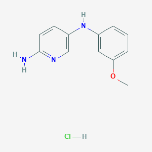 molecular formula C12H14ClN3O B2964095 N5-(3-methoxyphenyl)pyridine-2,5-diamine hydrochloride CAS No. 1955553-63-5