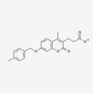 molecular formula C21H20O5 B2964097 3-{4-methyl-7-[(4-methylbenzyl)oxy]-2-oxo-2H-chromen-3-yl}propanoic acid CAS No. 858757-02-5