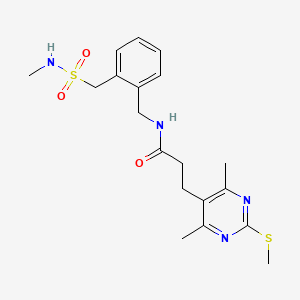 3-[4,6-dimethyl-2-(methylsulfanyl)pyrimidin-5-yl]-N-({2-[(methylsulfamoyl)methyl]phenyl}methyl)propanamide