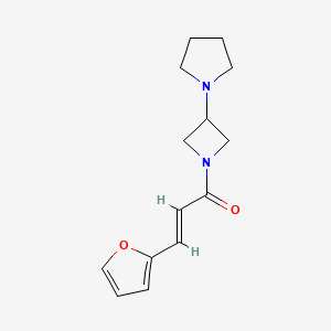 molecular formula C14H18N2O2 B2964104 (E)-3-(Furan-2-yl)-1-(3-pyrrolidin-1-ylazetidin-1-yl)prop-2-en-1-one CAS No. 2321343-38-6