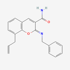 (E)-8-allyl-2-(benzylimino)-2H-chromene-3-carboxamide