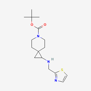 molecular formula C16H25N3O2S B2964107 Tert-butyl 1-[(1,3-thiazol-2-ylmethyl)amino]-6-azaspiro[2.5]octane-6-carboxylate CAS No. 1803608-89-0