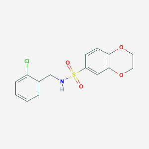 molecular formula C15H14ClNO4S B296411 N-(2-chlorobenzyl)-2,3-dihydro-1,4-benzodioxine-6-sulfonamide 