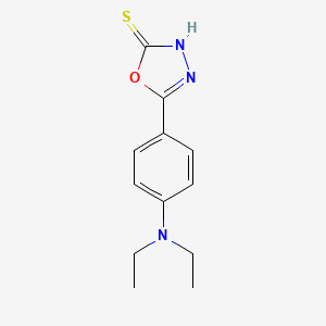 molecular formula C12H15N3OS B2964114 5-[4-(Diethylamino)phenyl]-1,3,4-oxadiazole-2-thiol CAS No. 796067-55-5