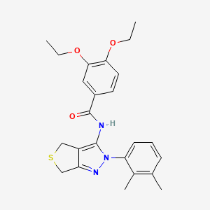 molecular formula C24H27N3O3S B2964121 N-[2-(2,3-dimethylphenyl)-4,6-dihydrothieno[3,4-c]pyrazol-3-yl]-3,4-diethoxybenzamide CAS No. 450344-29-3