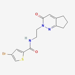 molecular formula C14H14BrN3O2S B2964125 4-bromo-N-(2-(3-oxo-3,5,6,7-tetrahydro-2H-cyclopenta[c]pyridazin-2-yl)ethyl)thiophene-2-carboxamide CAS No. 2097892-69-6