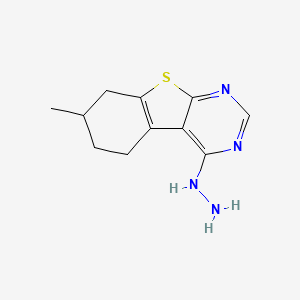 molecular formula C11H14N4S B2964127 4-肼基-7-甲基-5,6,7,8-四氢苯并[4,5]噻吩并[2,3-d]嘧啶 CAS No. 137438-24-5