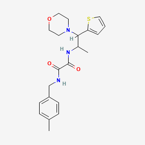 molecular formula C21H27N3O3S B2964134 N1-(4-methylbenzyl)-N2-(1-morpholino-1-(thiophen-2-yl)propan-2-yl)oxalamide CAS No. 863017-13-4