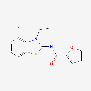 molecular formula C14H11FN2O2S B2964136 N-(3-ethyl-4-fluoro-1,3-benzothiazol-2-ylidene)furan-2-carboxamide CAS No. 1164471-41-3