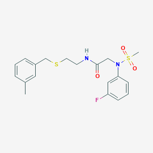 molecular formula C19H23FN2O3S2 B296414 2-[3-fluoro(methylsulfonyl)anilino]-N-{2-[(3-methylbenzyl)sulfanyl]ethyl}acetamide 