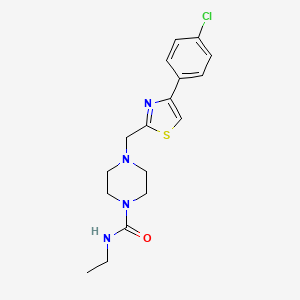 molecular formula C17H21ClN4OS B2964142 4-((4-(4-chlorophenyl)thiazol-2-yl)methyl)-N-ethylpiperazine-1-carboxamide CAS No. 1105238-03-6