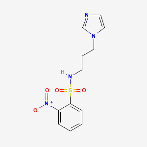 molecular formula C12H14N4O4S B2964147 N-[3-(1H-imidazol-1-yl)propyl]-2-nitrobenzenesulfonamide CAS No. 143356-77-8